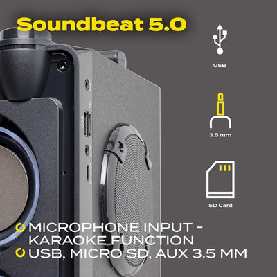 Overmax Soundbeat 5.0 Bluetooth-Lautsprecher, USB, SD, AUX Radio, 20 W, Karaoke-Funktion, Wiedergabe