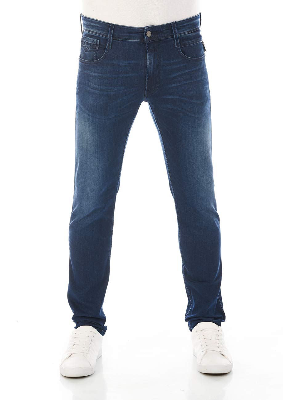 Replay Herren Jeans Anbass Slim-Fit mit Power Stretch 30W / 30L Medium Blue 009, 30W / 30L Medium Bl