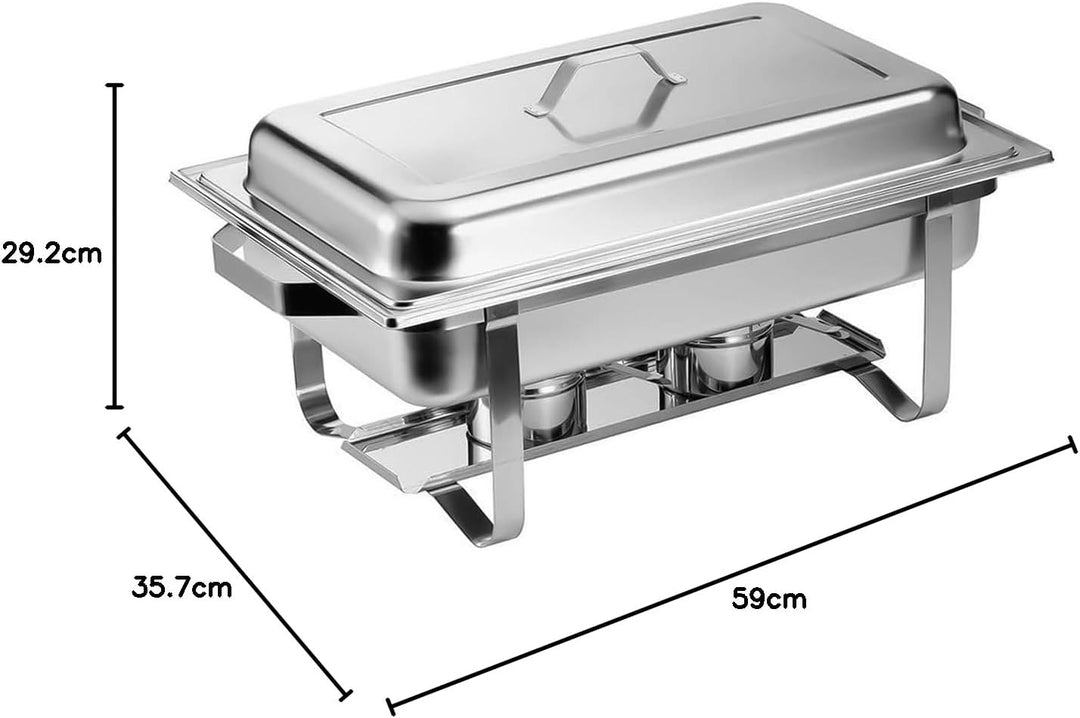 ZORRO - 2X Chafing Dish Speisewärmer Profi Set 15-Teilig in Gastro Qualität Warmhaltebehälter Edelst