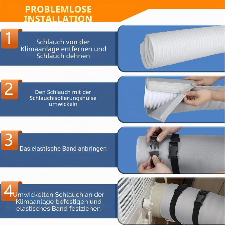 Benasan Tragbare AC-Schlauchisolierung, PVC, Hellgrau, passend für Abluftschlauch mit einem Durchmes
