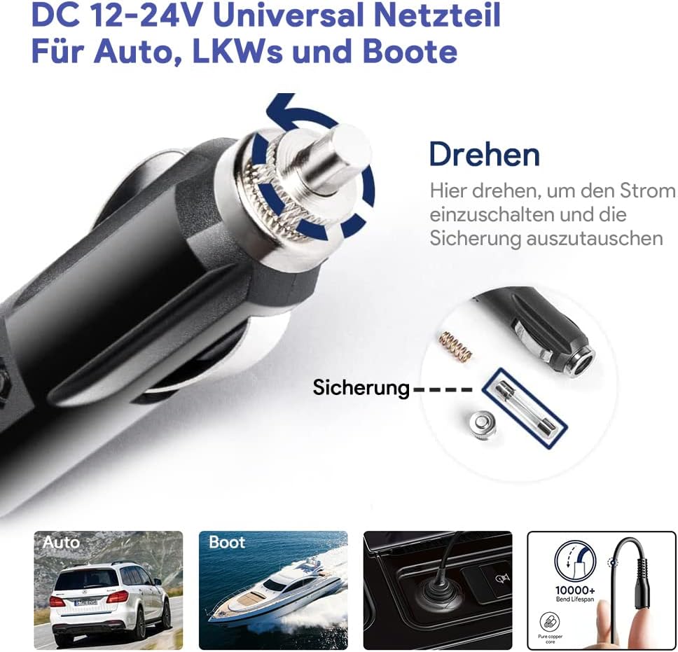 KFD 90W 12V-24V Universal KFZ Ladekabel Netzteil Laptop Auto Ladegerät DC Adapter für Lenovo IBM Asu