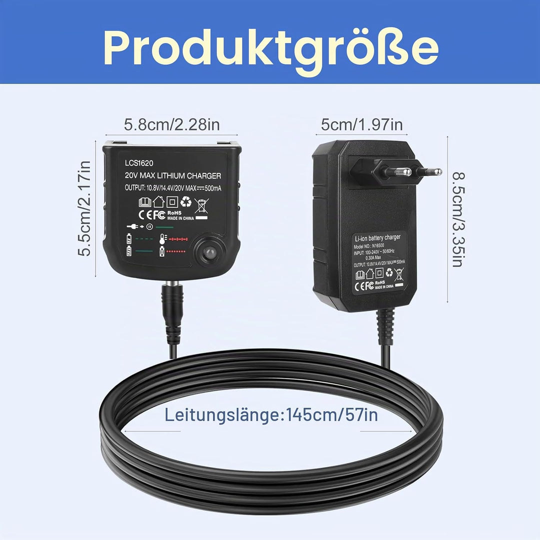 Ladegerät Kompatibel Mit Black &amp; Decker, 18V/20V Lithium-Akku Lithium-Ionen-Ladegerät BL2018 BL2018-