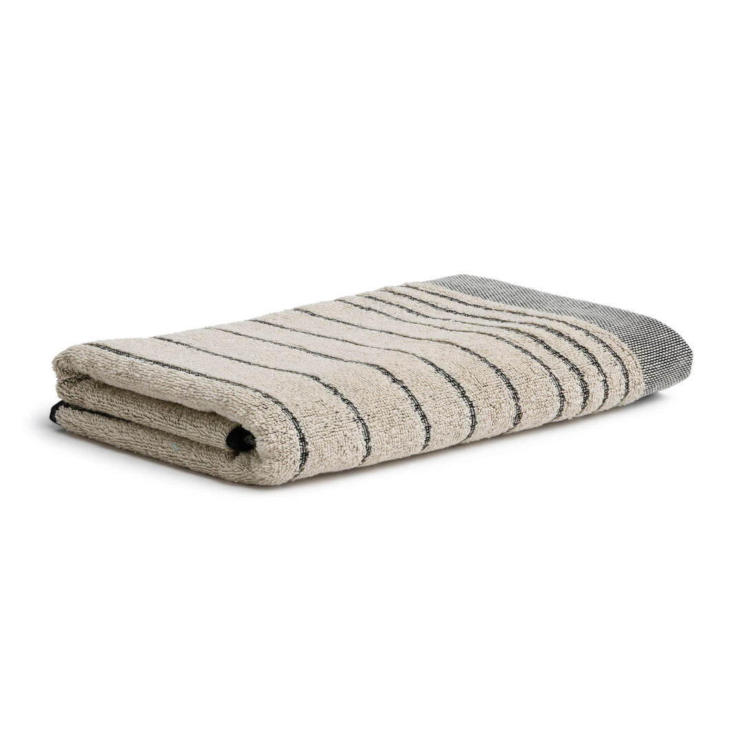 möve Eden Duschtuch Querstreifen mit Schlauchsaum 80 x 150 cm aus 80 % Baumwolle / 20 % Leinen, natu