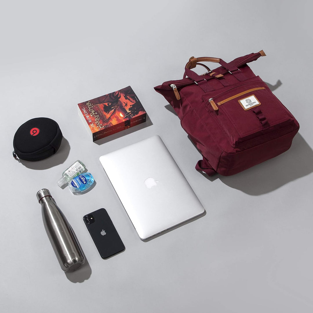 SEVENTEEN LONDON – Moderner und stilvoller ‘Canary Wharf’ Rucksack mit einem klassischen gefalteten