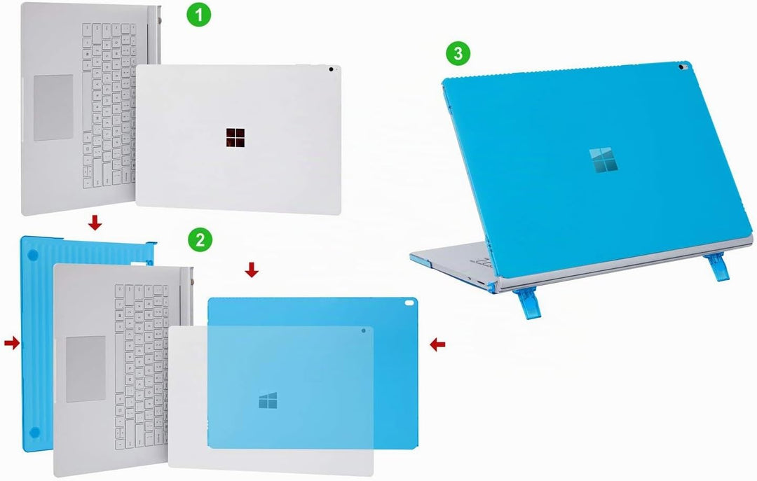 mCover Hartschalen für Microsoft Surface Book 2/3 (38,1 cm) 15 Zoll (Schwarz) 15" Microsoft surface
