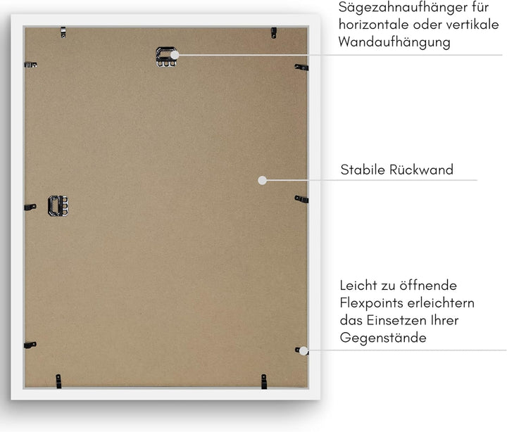 Americanflat 3D-Bilderrahmen zum Befüllen - 40x50 cm - tiefer Objektrahmen mit weichem Leinentuch al
