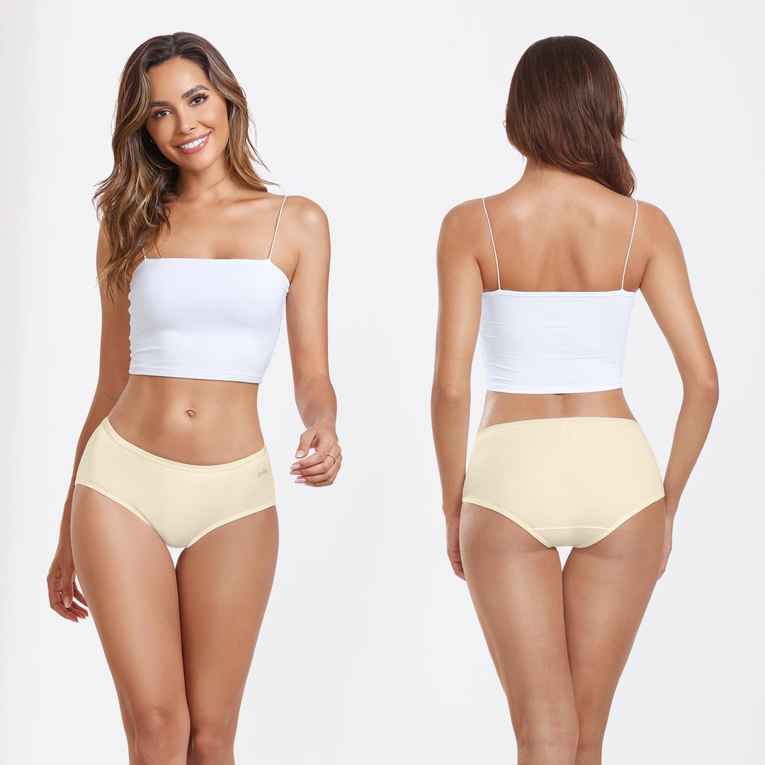 coskefy Unterhosen Damen, 6er Pack Slips Damen Baumwolle, Bequeme Frauen Unterwäsche, Atmungsaktiv P