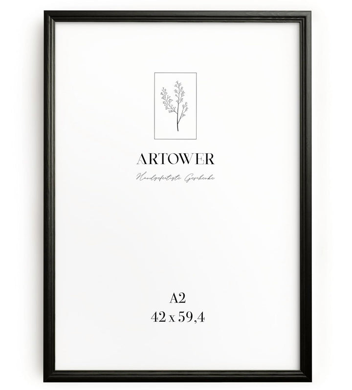 Artower® Bilderrahmen Vintage Schwarz Holz Rahmen für DIN A2 42 x 59,4 cm | Posterrahmen Gross für C