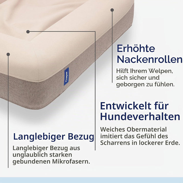 Casper Hundebett, Plüsch, Memory Foam, klein, Sandfarben sand Small, sand Small