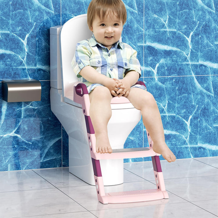 Toilettensitz Faltbarer Toiletten Training für Kinder Töpfchentrainer Mit Rutschfester Stufen Und Si