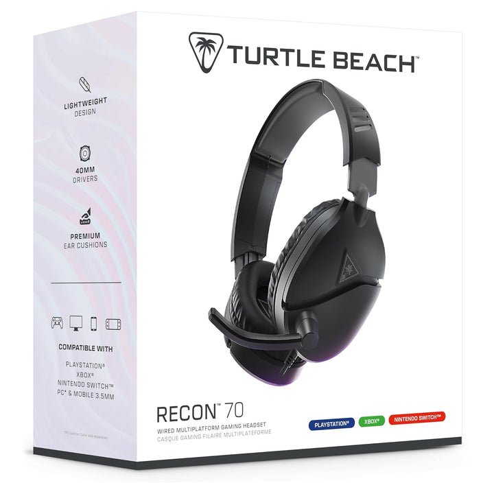 Turtle Beach Recon 70 Schwarz Playstation Universell Einsetzbares Gaming-Headset for PS5, PS4, Xbox