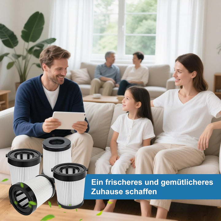 4 Stück HEPA Filter für Lubluelu 202 Ersatzfilter,Staubsauger HEPA Filter kompatibel mit Fabuletta F