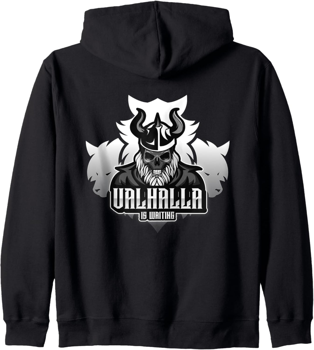 Valhalla Is Waiting Wikinger Wölfe Odin Krieger Spruch Kapuzenjacke