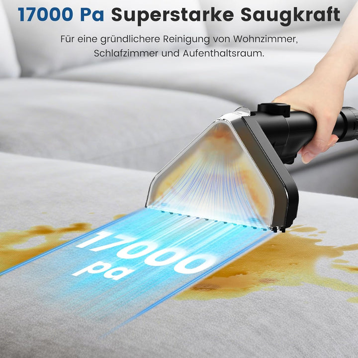 Kitcanis Polsterreiniger Gerät Nasssauger Waschsauger - 17KPa 600W 78dB Teppich und Polsterreiniger