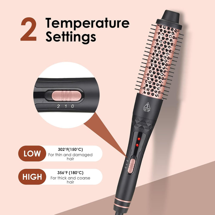 Thermal Brush, 3 IN 1 Lockenbürste Wärmebürste, 38 mm Volumen Haar Kamm, Verwendet als Kamm, Glättei
