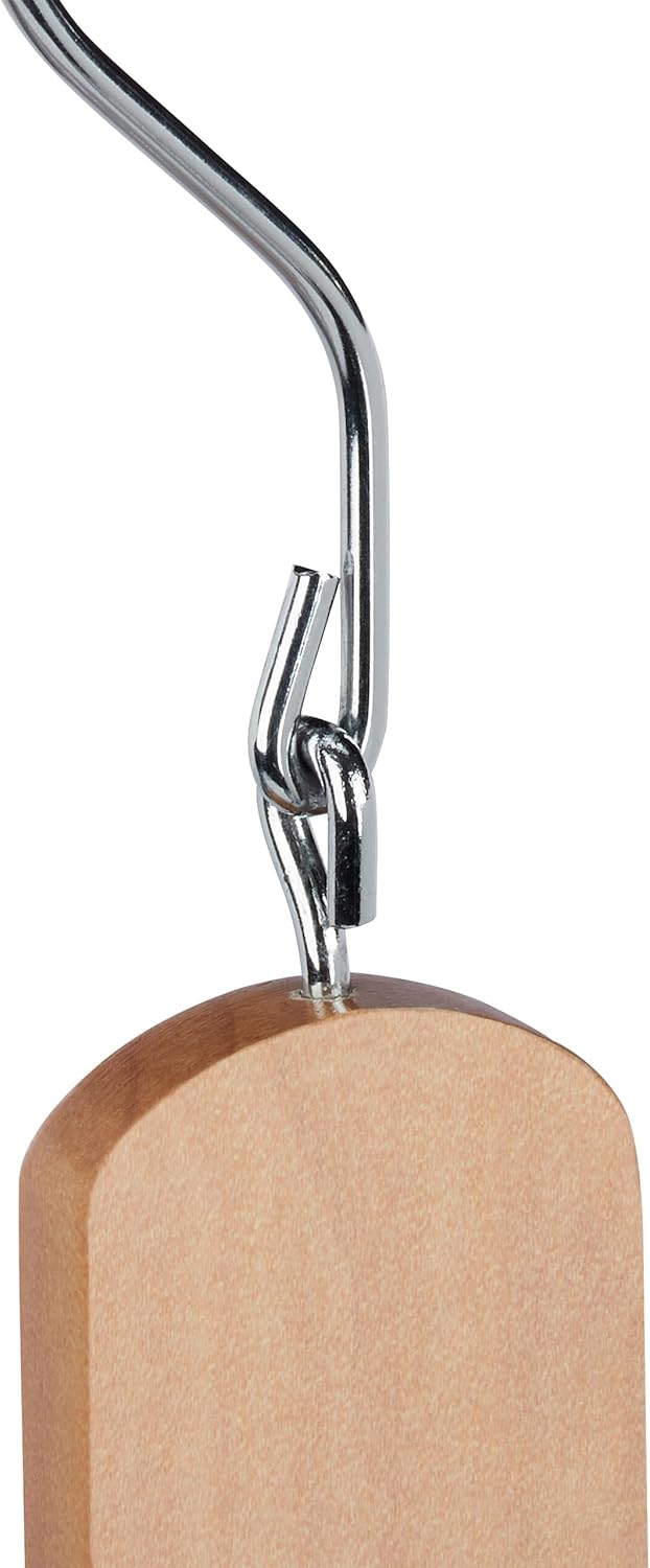 Relaxdays Mehrfach Kleiderbügel, 3er Set, platzsparend, 4 Bügel mit Hosensteg, Holz, Metall, Multibü