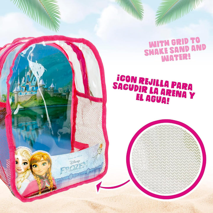 ColorBaby Disney-Frozen Rucksack Strandkorb D18 cm C/4 Acc + 2 Formen 18 cm mit Zubehör, Mehrfarbig,