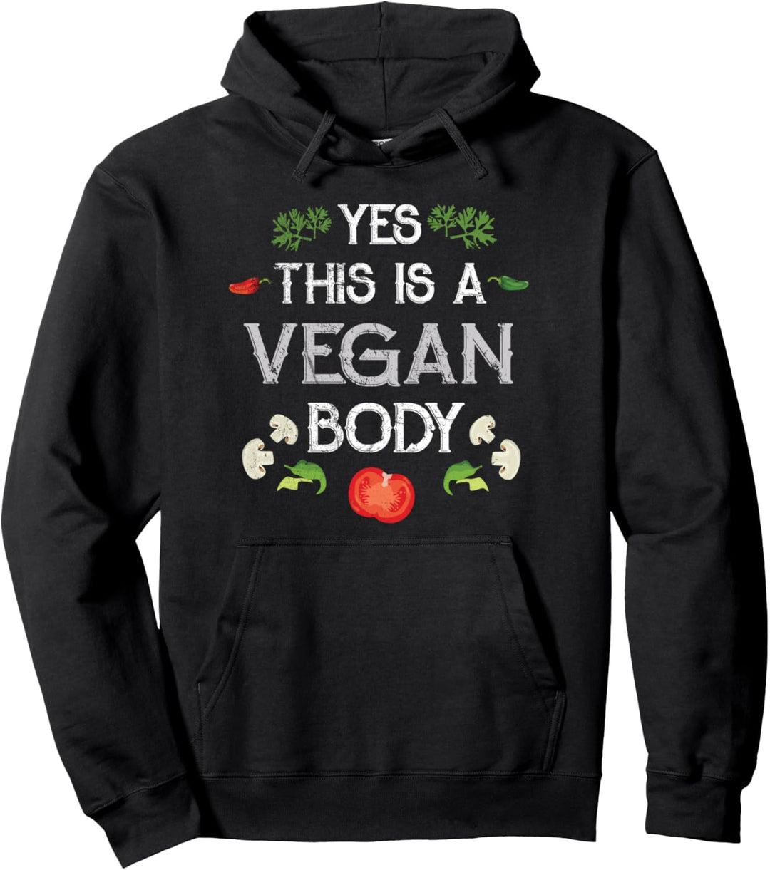 Veganer Körper Geschenk Vegan Veganerin Spruch Pullover Hoodie