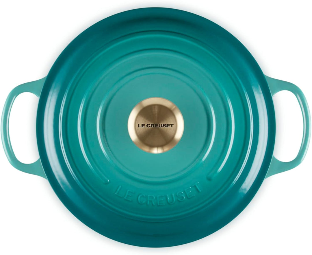 Le Creuset Signature Schmortopf, emailliertes Gusseisen, rund, 4,5 qt, Riviera Riviera 24cm, Riviera