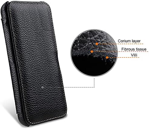 STILGUT Book Case kompatibel mit iPhone 13 Pro (6.1“) Hülle aus Leder mit Clip-Verschluss, Klapphüll