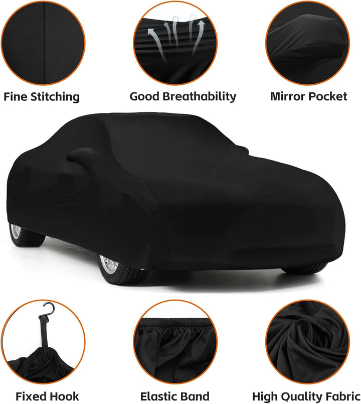 Autoabdeckung Indoor für Ford Mustang 2005-2025, Stretch Soft Satin Massgeschneidert Atmungsaktiv St