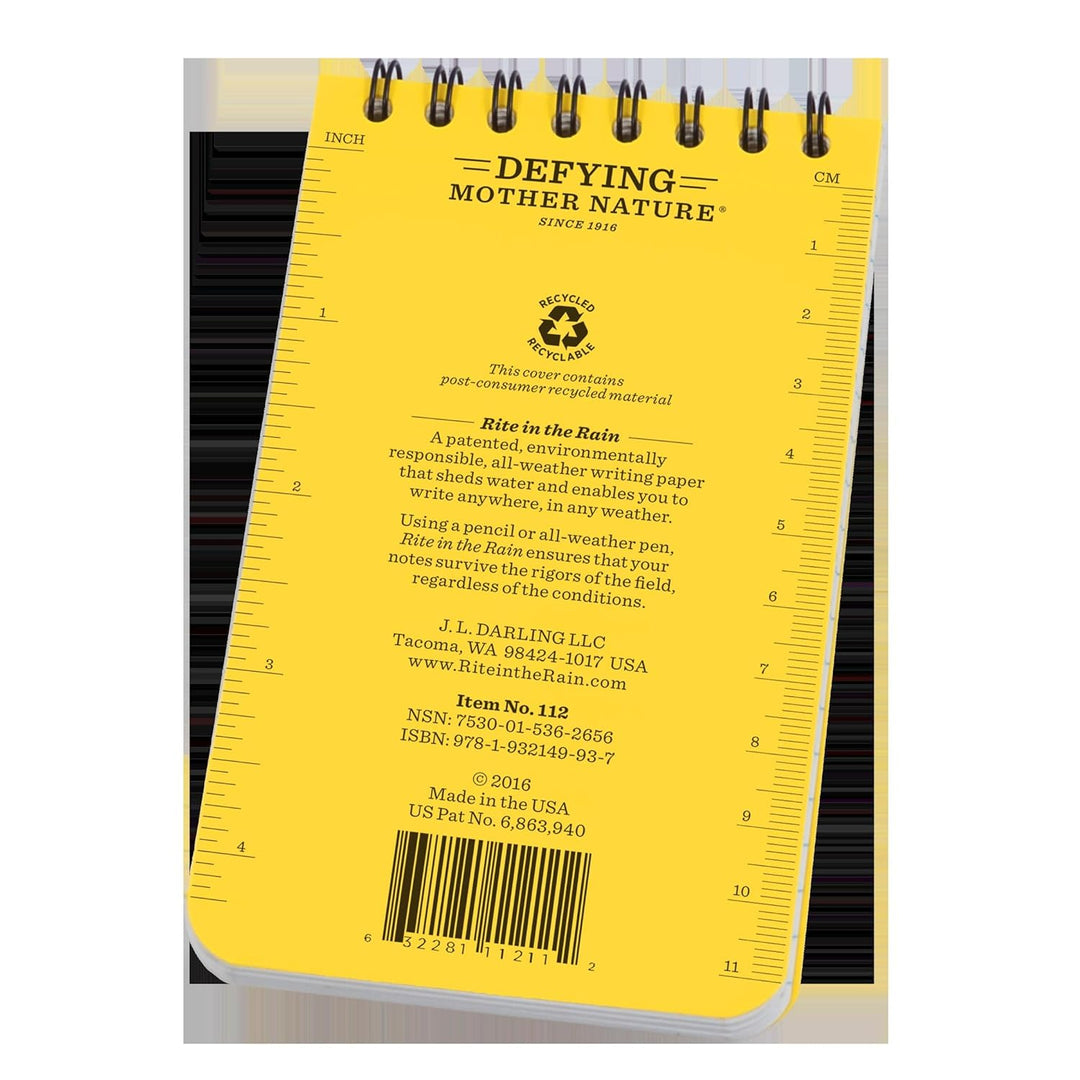 Rite in the Rain Wetterfestes EMS Notizbuch, 7,6 x 12,7 cm, gelber Einband, Vital Stats Pages (Nr. 1