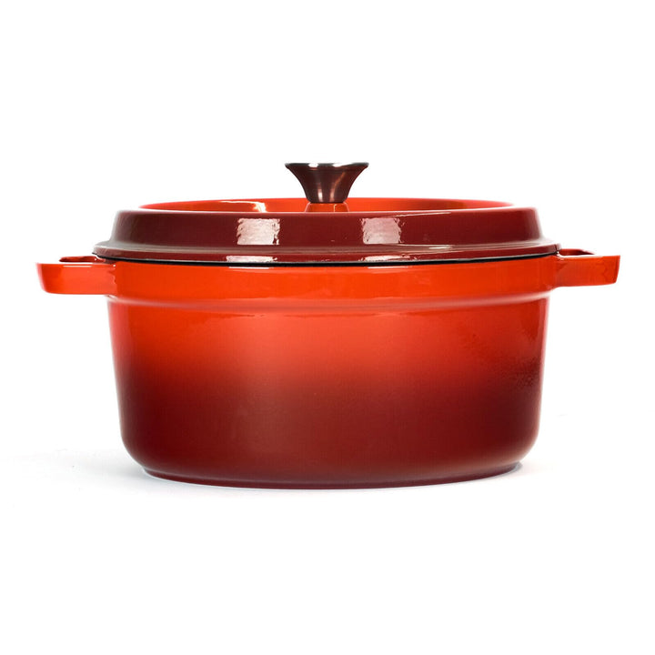 Ø28cm 7L Emailliert Gusseisen Topf Bräter Dutch Oven backofengeeignet mit Deckel - für Braten Küche