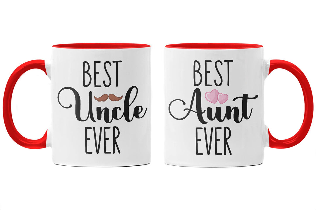 Trendation - Bester Onkel und Beste Tante Geschenk Set Tassen Geschenkidee für Tante und Onkel Gebur
