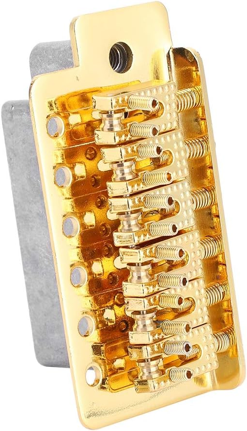 Single Tremolo Bridge Gitarren-Tremolo-System mit Roller E-Gitarren-Zubehör für ST-Gitarre(Gold), Go