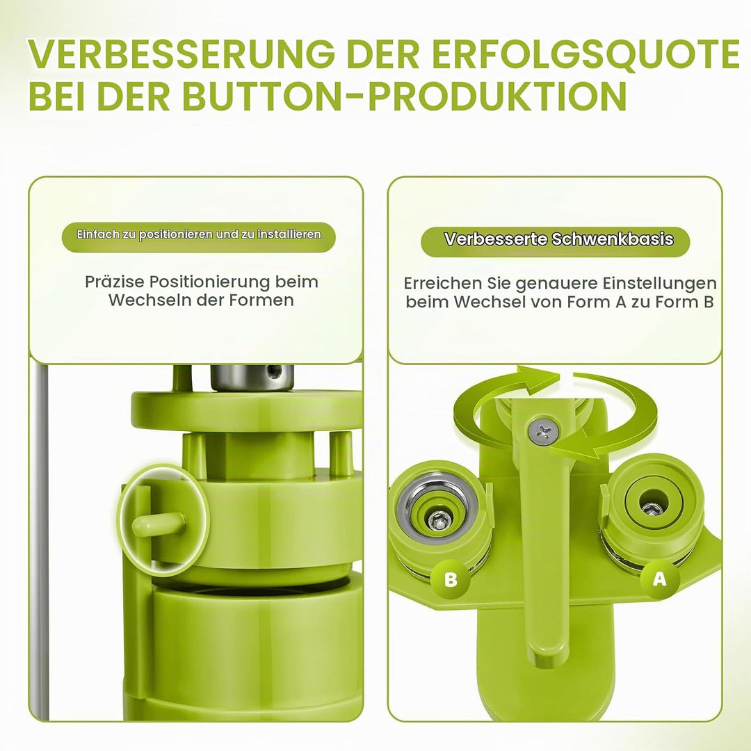 Buttonmaschine, 25+32+58 mm Button Maschine Presse Abzeichen 300 Sets Metall-Nadelrücken Badge-Teile