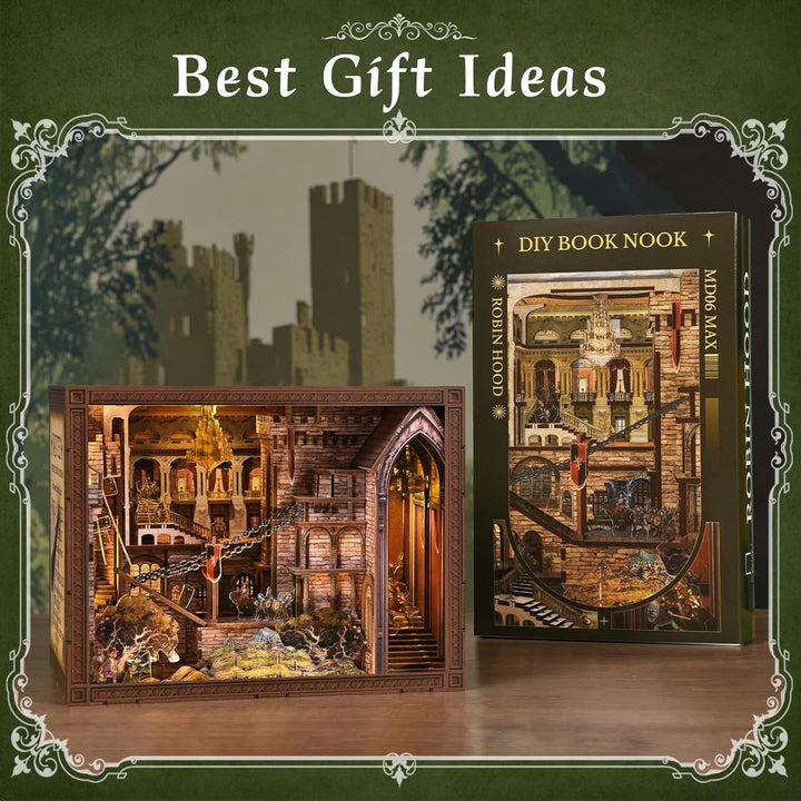 MiniCity Book Nook Kit, DIY Miniatur Puppenhaus Bücherecke Kit für Jugendliche und Erwachsene mit St