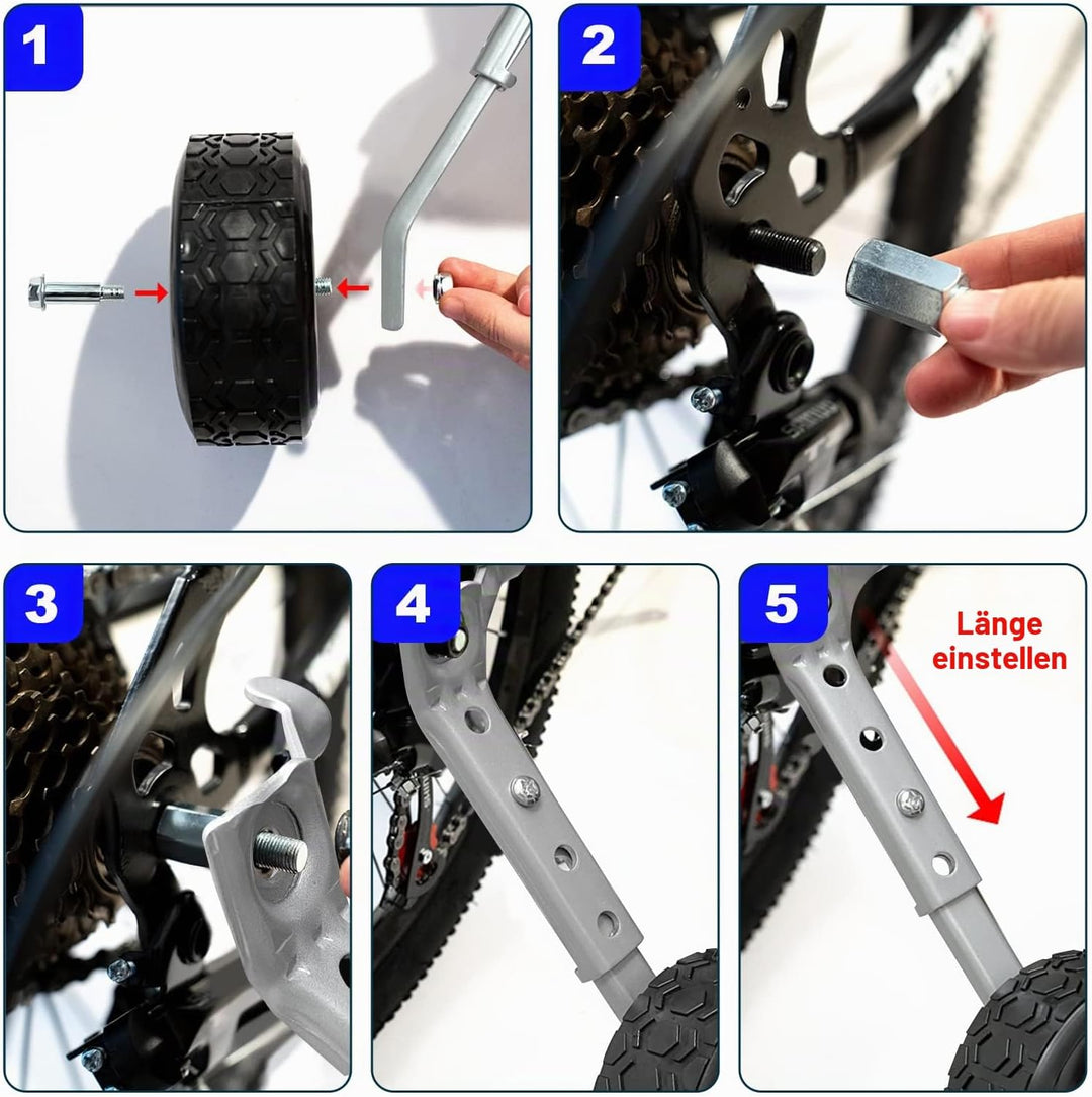 MOSHAY Roll Over Bild zu Zoom in Fahrrad Training Räder passt 16 18 20 22 24 Zoll Kinder variable Fa