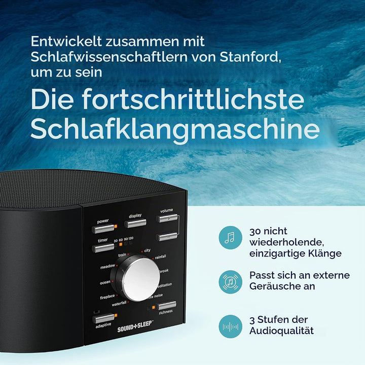 Sound+Sleep High Fidelity Schlaf Sound Maschinen mit echten nicht wiederholenden Naturklängen, Lüfte