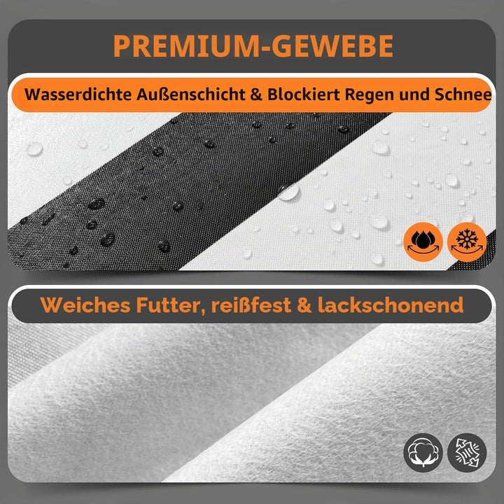 Kayme Robuste Autoabdeckung Wasserdicht, Outdoor Vollgarage Autoplane mit Klebeband und Handtuch – S
