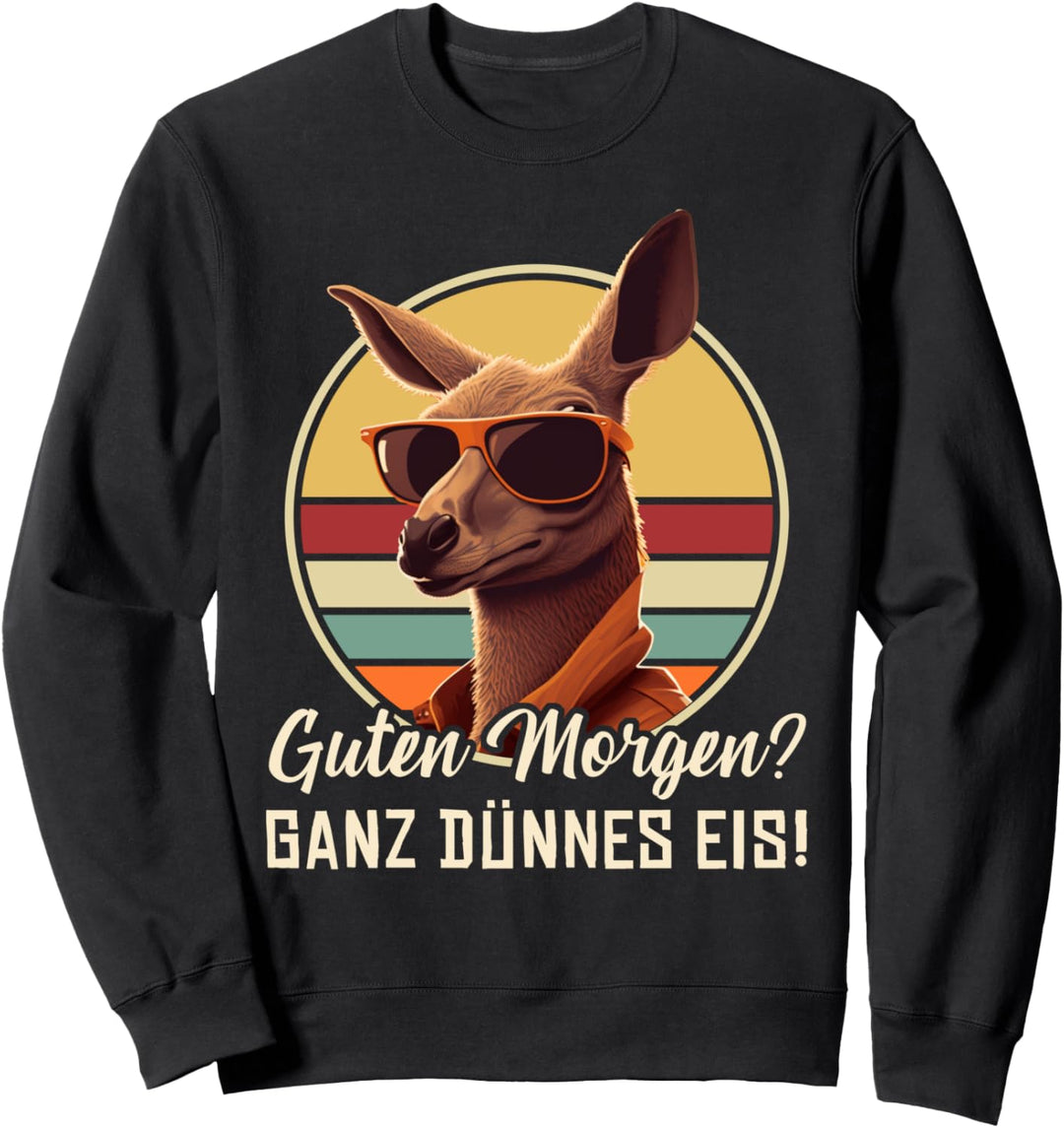Lustiges Känguru Kostüm Outfit Retro Guten Morgen Sprüche Sweatshirt