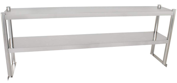 Beeketal 'BTA-180' Küchen Arbeitstisch Aufsatzboard 180 cm aus Edelstahl mit 2 Ablageflächern (Tragk