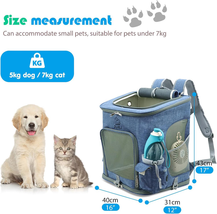 PETCUTE Hunderucksack,Faltbarer Katzenrucksack für Katzen und Hunde mit Abnehmbare Matte,Atmungsakti