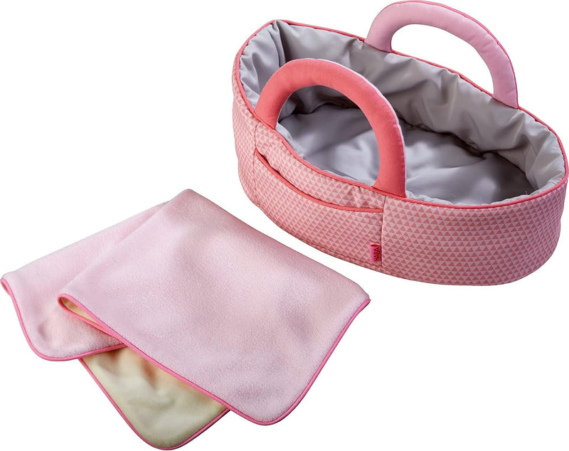 HABA 305072 - Puppentragetasche Rosarot, Puppenzubehör für Babypuppen und HABA-Stoffpuppen, Tragetas