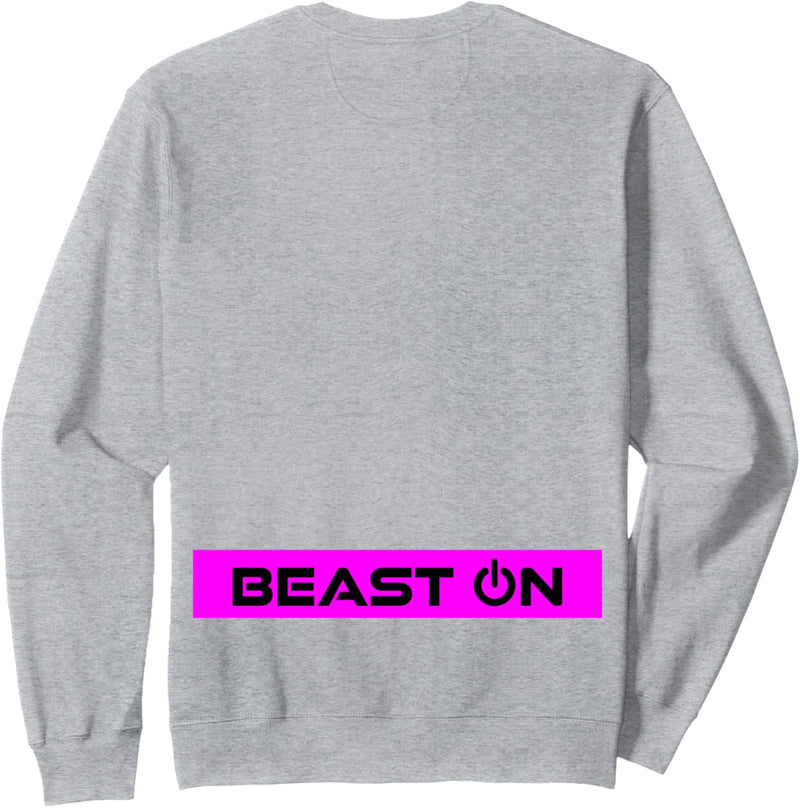 Beast ON Rücken Motiv Fitness Gym Motivation pinke Farbe Sweatshirt