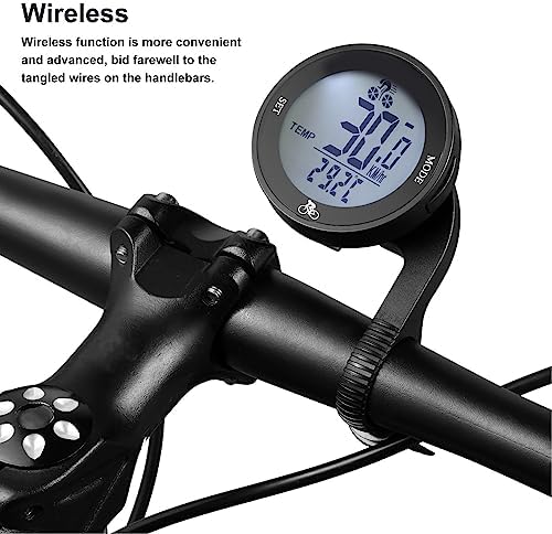 Dpofirs Fahrrad-Tachometer, Kabelloser Kilometerzähler Mit LCD-Display, Wasserdichter Fahrradcompute