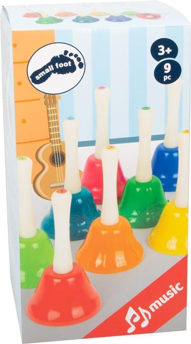 small foot Handglocken-Set, 8 Stück, zur musikalischen Früherziehung, Musikinstrument für Kinder ab