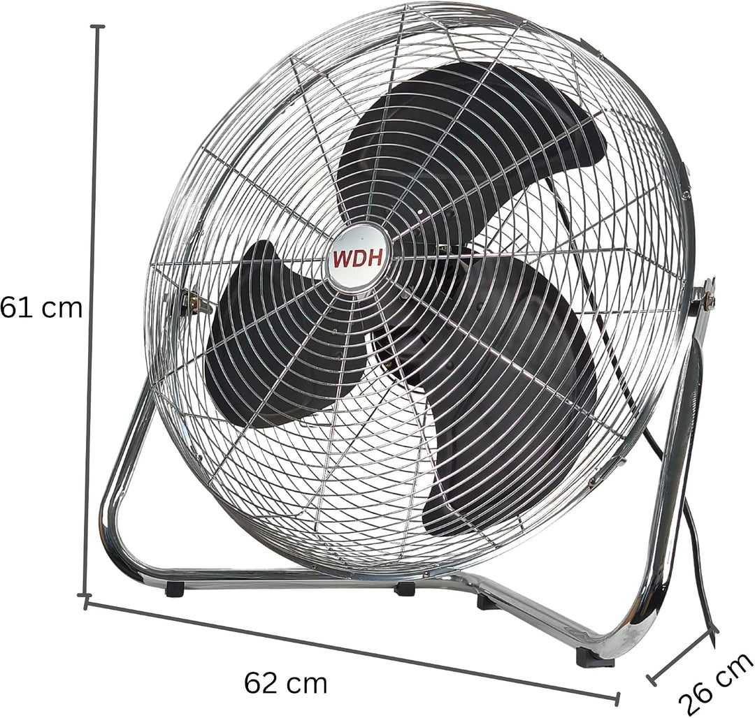 Bodenventilator WDH-FE50X aus Metall mit extra grossem Ventilatorkopf und einem Durchmesser von 50 c
