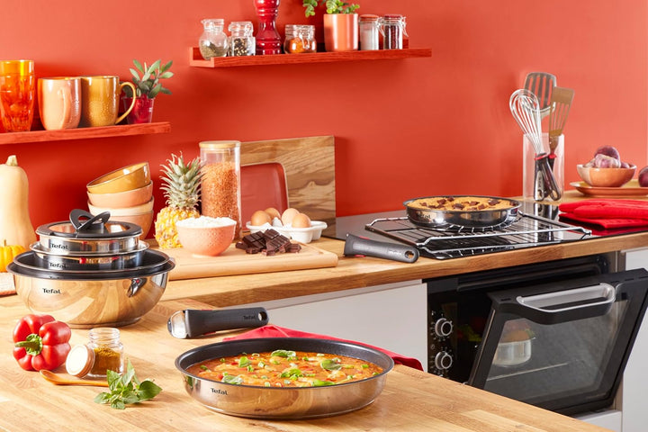 Tefal Ingenio L897SJ04 Kochgeschirr, Pfannen, Töpfe, Wok, Schmorpfanne, Deckel, abnehmbare Griffe, I