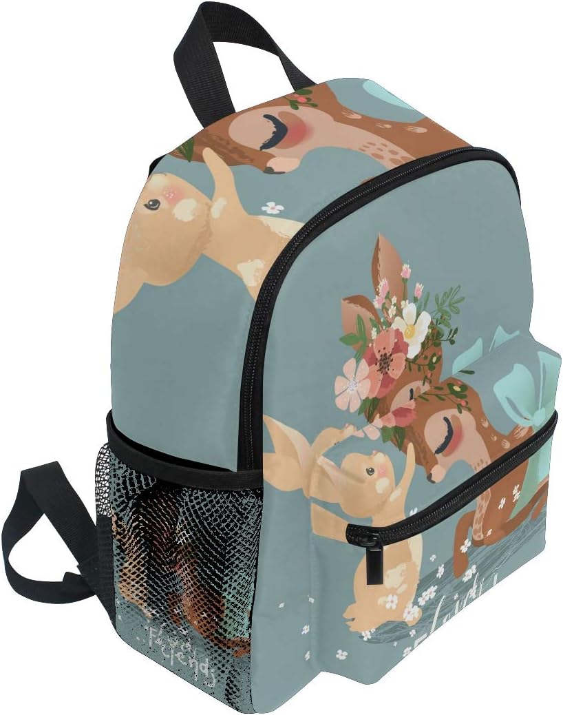 Kinderrucksack Cute Deer and Bunny Kindergarten Vorschule Tasche für Kleinkind Mädchen Jungen