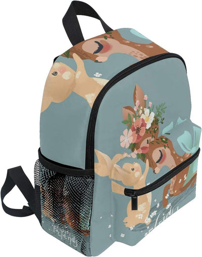 Kinderrucksack Cute Deer and Bunny Kindergarten Vorschule Tasche für Kleinkind Mädchen Jungen