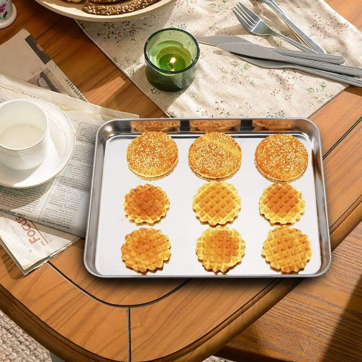 Wildone Baking Sheet Set of 2, Edelstahl Ofenblech Kuchenblech, Grösse 25.4 x 20.3 x 2.5 CM, Ungifti
