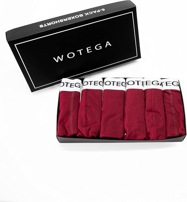 WOTEGA Joe - Boxershorts Herren 6er Pack - Baumwoll Unterwäsche, Rot (Biking Red 191650)