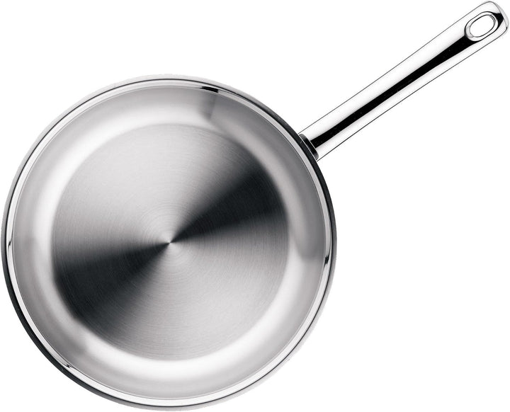 WMF Profi Bratpfanne 28 cm Induktion, Edelstahlpfanne unbeschichtet, Cromargan Edelstahl, backofenfe