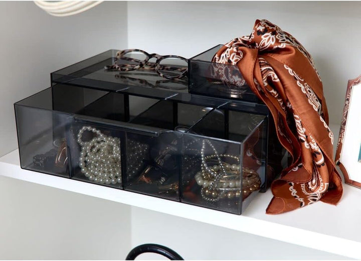 iDesign The Sarah TannoCollection Kosmetik-Schubladen-Organizer, aus recyceltem Kunststoff, rauchfar