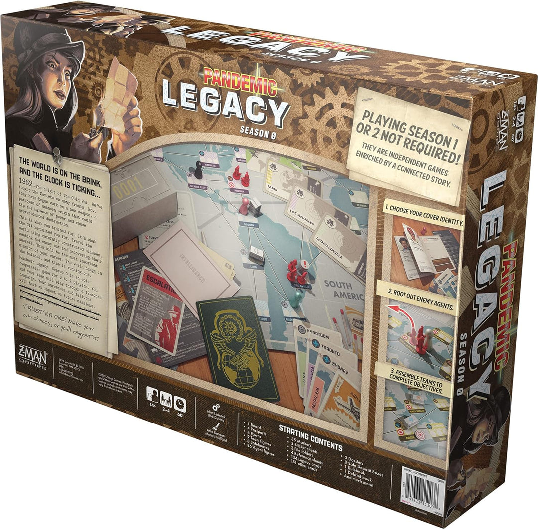 Z-Man Games, Pandemic Legacy Season 0, Board Game, Ages 14+, for 2 to 4 Players, 60 Minutes Playing